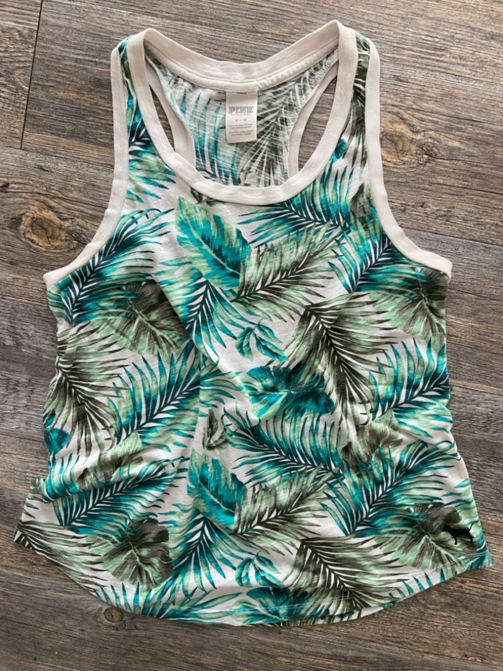 Victoria’s Secret Pink 2015 Tropical Palm Print MED Tank Top Swing Style Beach